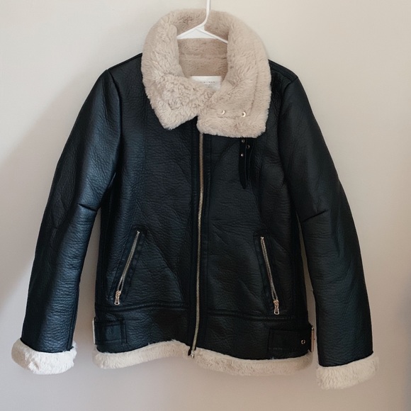 Zara Jackets & Blazers - Fur Lined Leather Jacket